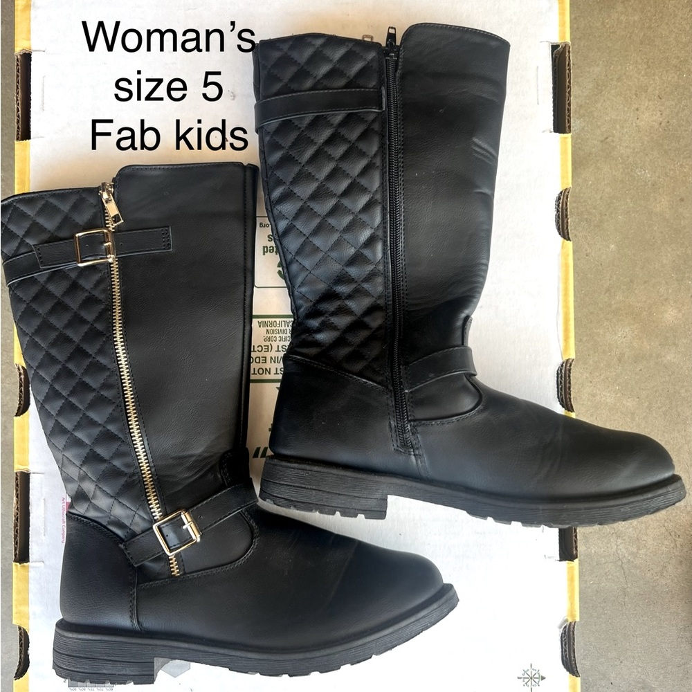 Black tall boots. Size 5.